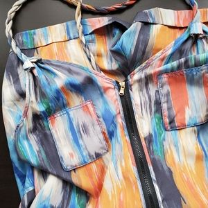 🎈2/$50 Rachel Roy Oversized XS Romper 100% Silk